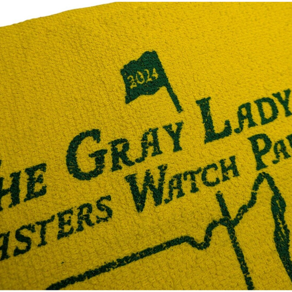 Masters Tournament Golf Towel The Gray Lady Watch Party 2024 Yellow Never Used - Picture 4 of 6